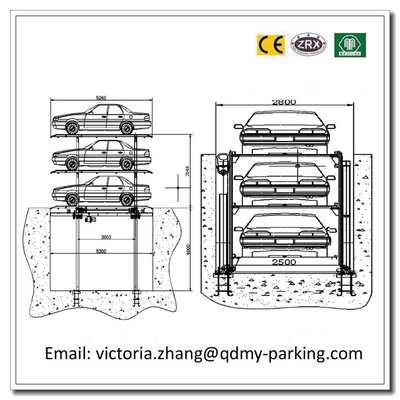 الصين 2-3 مستويات حفرة وقوف السيارات الميكانيكية Carport وقوف السيارات المصعد الطابق السفلي نظام وقوف السيارات المزود