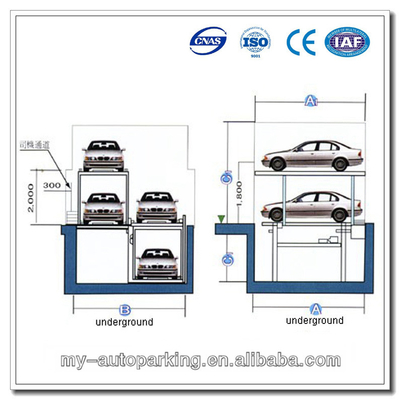 الصين -1+1، -2+1، -3+1 تصميم حفرة نظام وقوف السيارات القبو المزود