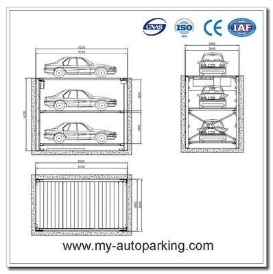 الصين 2 أو 3 سيارات المصعد تحت الأرض / المكعب الهيدروليكي للقبو / معدات وقوف السيارات / تصميم مرآب وقوف السيارات تحت الأرض المزود